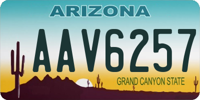 AZ license plate AAV6257