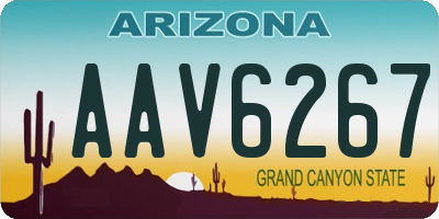 AZ license plate AAV6267
