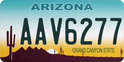 AZ license plate AAV6277