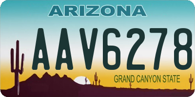 AZ license plate AAV6278