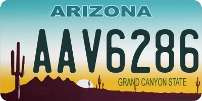 AZ license plate AAV6286