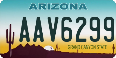 AZ license plate AAV6299