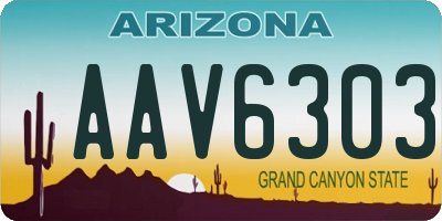 AZ license plate AAV6303