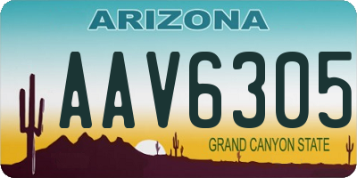 AZ license plate AAV6305