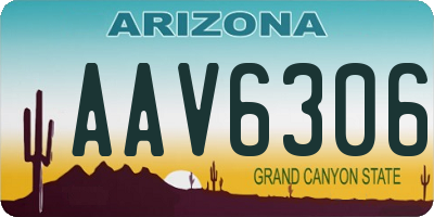 AZ license plate AAV6306