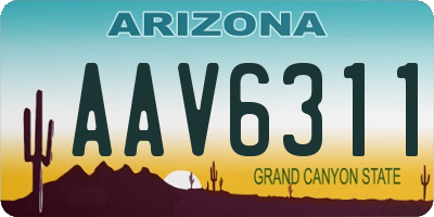 AZ license plate AAV6311