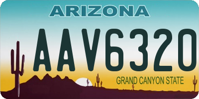 AZ license plate AAV6320