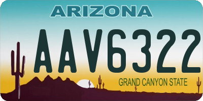 AZ license plate AAV6322
