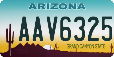 AZ license plate AAV6325