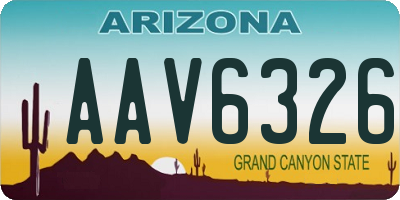 AZ license plate AAV6326