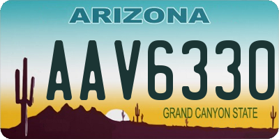 AZ license plate AAV6330