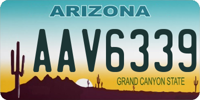 AZ license plate AAV6339