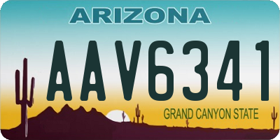 AZ license plate AAV6341