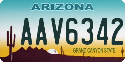 AZ license plate AAV6342