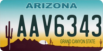 AZ license plate AAV6343