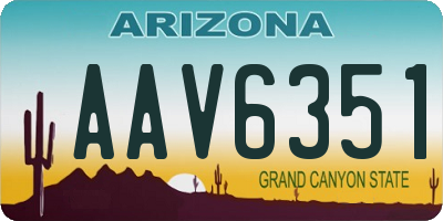 AZ license plate AAV6351