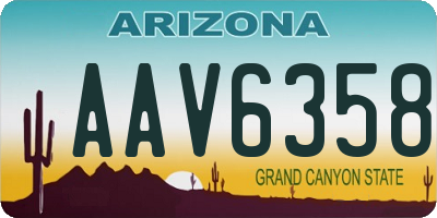 AZ license plate AAV6358
