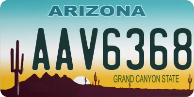 AZ license plate AAV6368