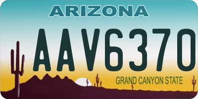 AZ license plate AAV6370