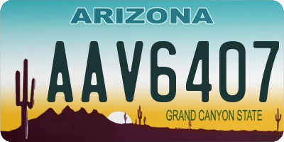 AZ license plate AAV6407