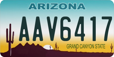AZ license plate AAV6417