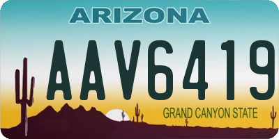 AZ license plate AAV6419