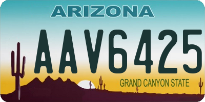 AZ license plate AAV6425