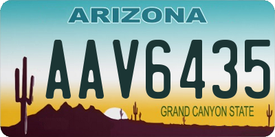 AZ license plate AAV6435