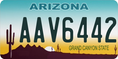 AZ license plate AAV6442