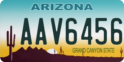 AZ license plate AAV6456