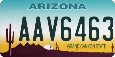 AZ license plate AAV6463