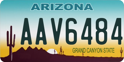 AZ license plate AAV6484
