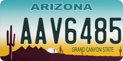 AZ license plate AAV6485