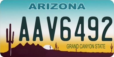 AZ license plate AAV6492
