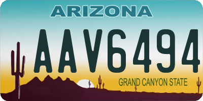AZ license plate AAV6494
