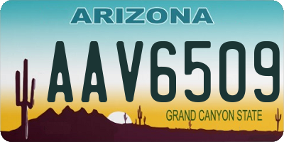 AZ license plate AAV6509