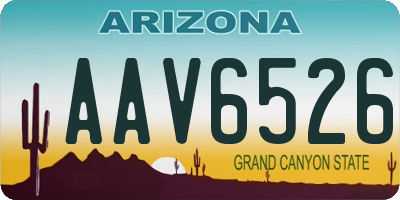 AZ license plate AAV6526