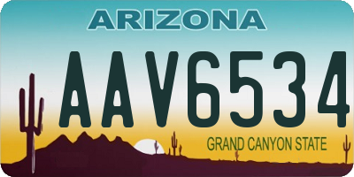 AZ license plate AAV6534