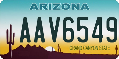 AZ license plate AAV6549