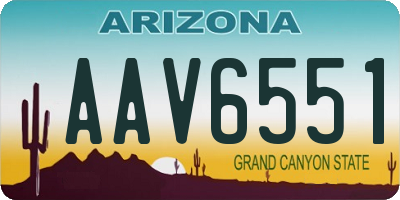 AZ license plate AAV6551