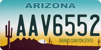 AZ license plate AAV6552