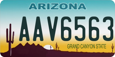 AZ license plate AAV6563
