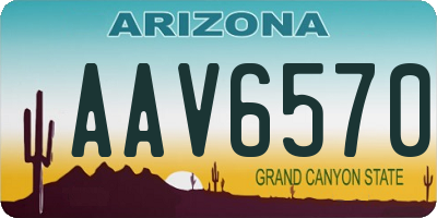 AZ license plate AAV6570