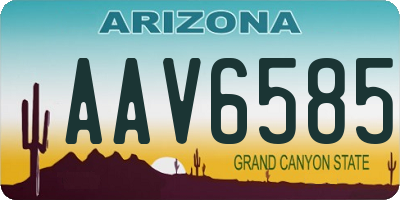 AZ license plate AAV6585