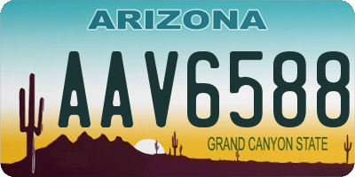 AZ license plate AAV6588
