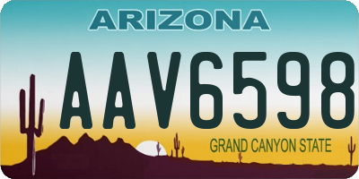 AZ license plate AAV6598