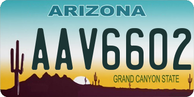 AZ license plate AAV6602