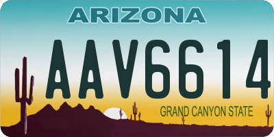 AZ license plate AAV6614