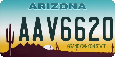 AZ license plate AAV6620