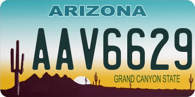 AZ license plate AAV6629